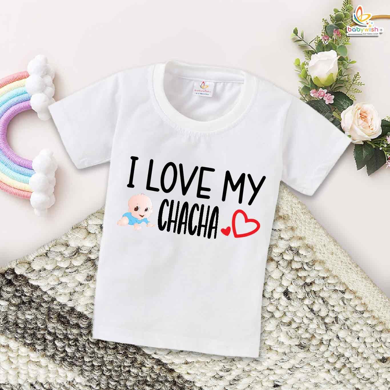 I Like My Chacha T-Shirt – Cute Chacha & Chachi Shirt for Men | Gift for Uncle, Indian Family Tee, Babywish