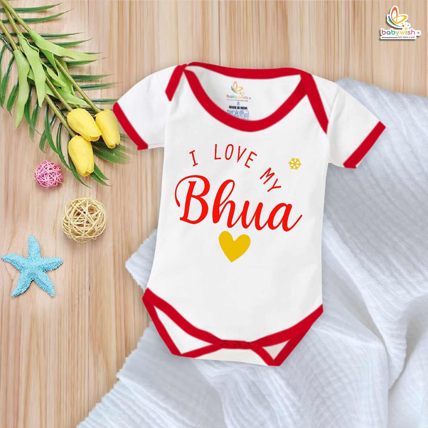 I Love My Bua Romper – Bua Bodysuit for Baby – Cute Baby Clothes for Auntie’s Little One – Soft Cotton Infant Outfit – Babywish