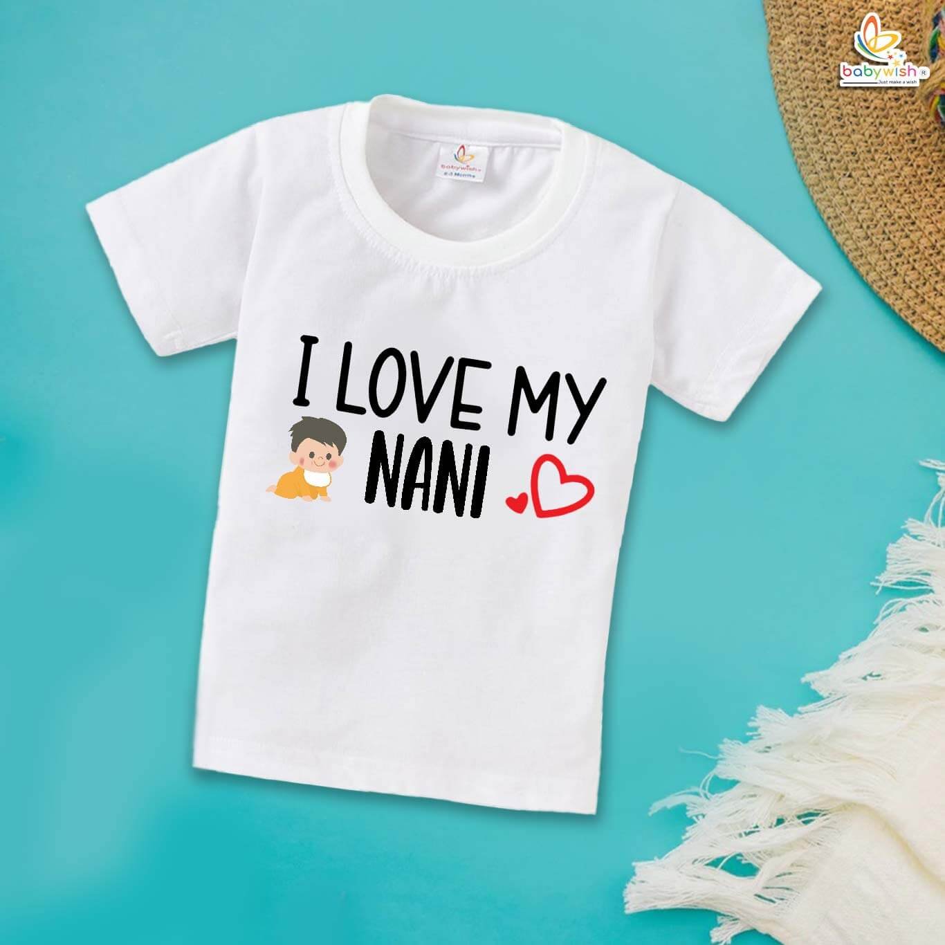 I Love My Nani – Cute Naanu & Naani T-shirt for Babies & Toddlers | Adorable Baby T-shirt for Grandparents | Babywish