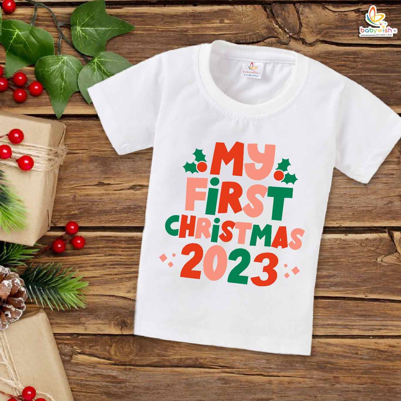 Adorable My First Christmas T-Shirt for Baby Boys & Girls – Soft Cotton Festive Outfit, Cute Holiday Wear, Photoshoot & Gift Idea for Newborn, Infant & Toddler | Babywish