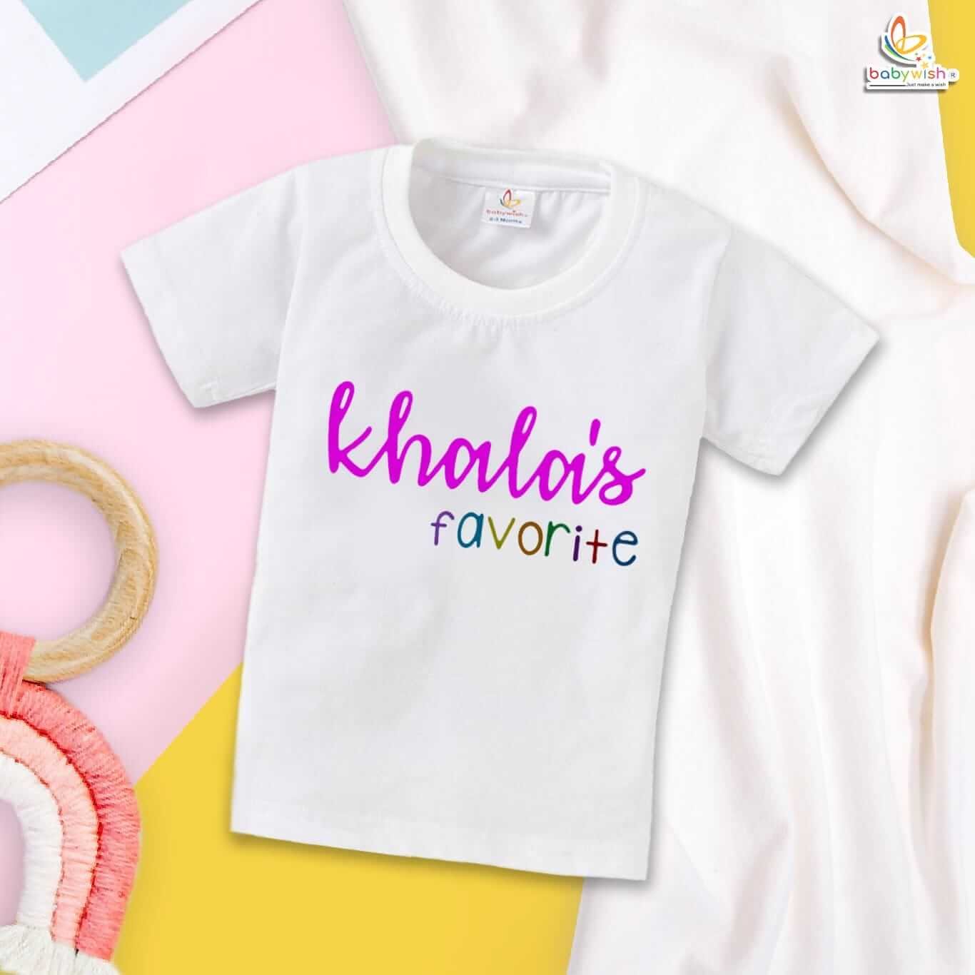 Khala's Favorite T-Shirt – Cute Auntie Shirt for Women | Gift for Khala, Indian Aunt Outfit, Matching Family Tee, Babywish