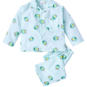 Blue Cotton Sleepsuit for Kids Aged 1 to 10 Years with Cute Prints – Babywish