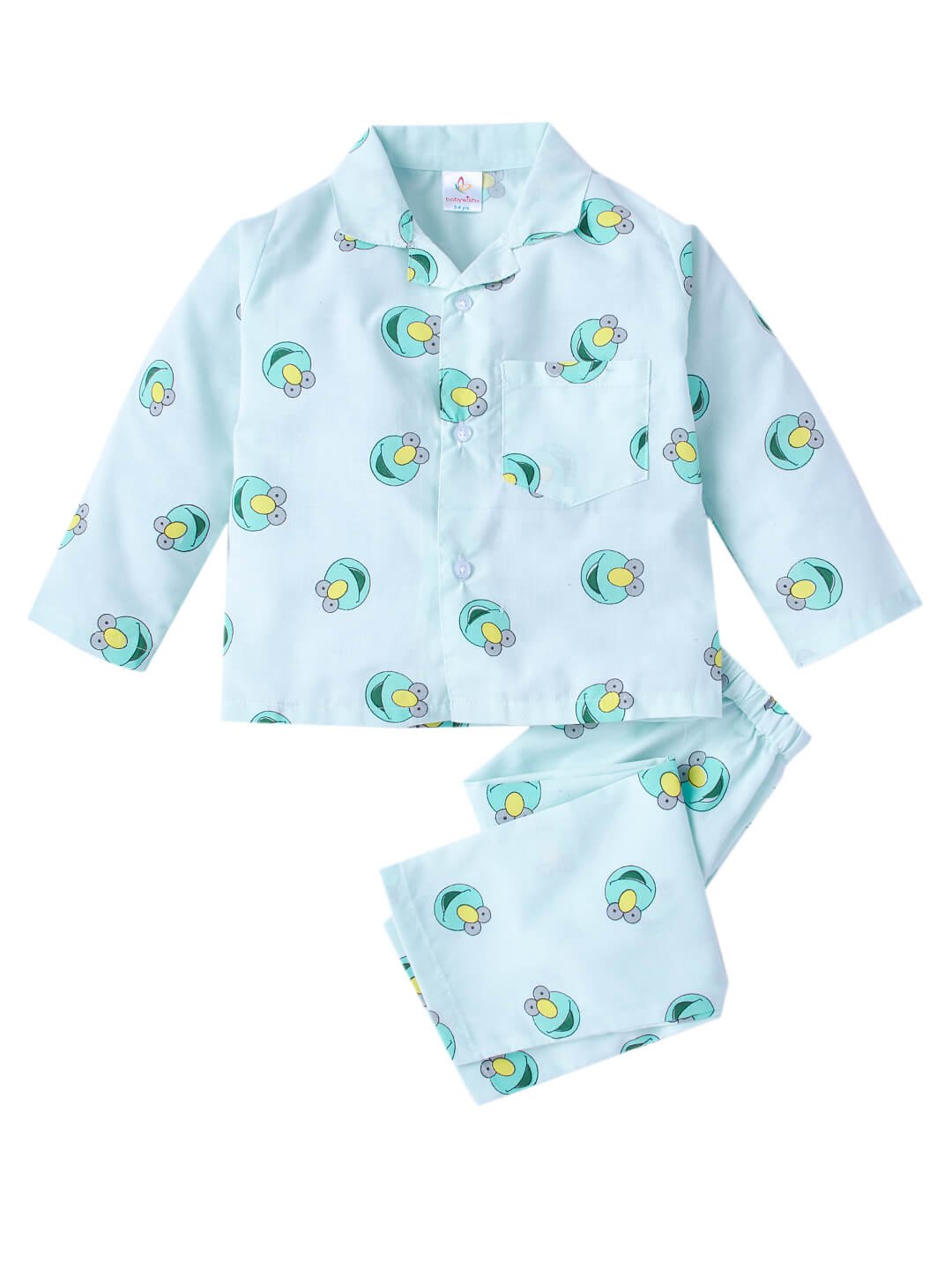 Blue Cotton Sleepsuit for Kids Aged 1 to 10 Years with Cute Prints – Babywish