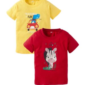 Kids Cotton T-Shirt for Boys and Girls | Soft Short Sleeve Topwear | Combo Set of 2 Multicolor Tees | Comfortable Daily Wear Outfit