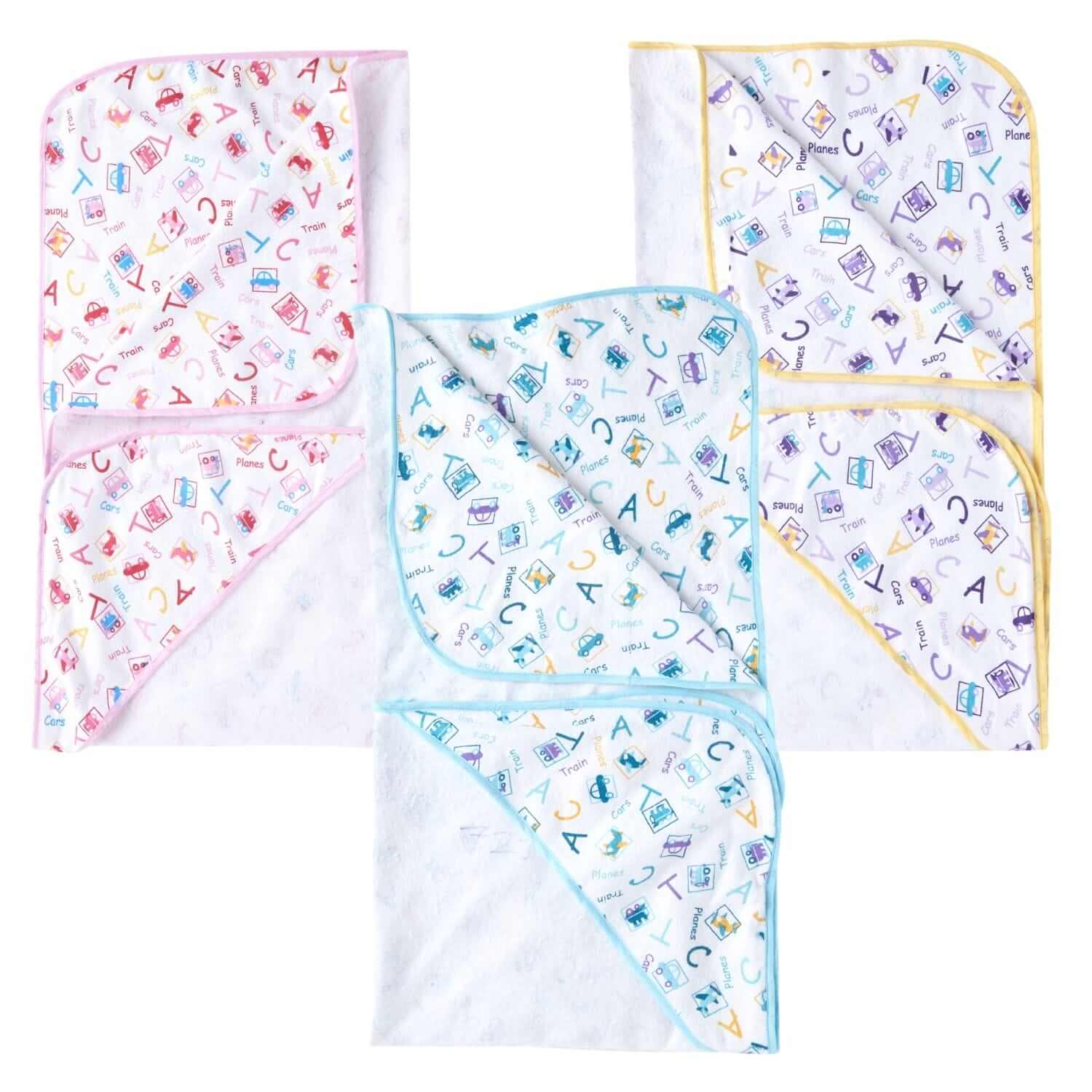 Baby Flannel Hooded Towels for Newborn – Soft Alphabet Print Bath Towel for Boys and Girls, Infant Kids Hooded Towel for Comfortable Bath Time