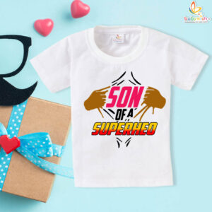 Father’s Day Special Baby T-Shirt with Son of a Superhero Print for Baby Boy and Girl