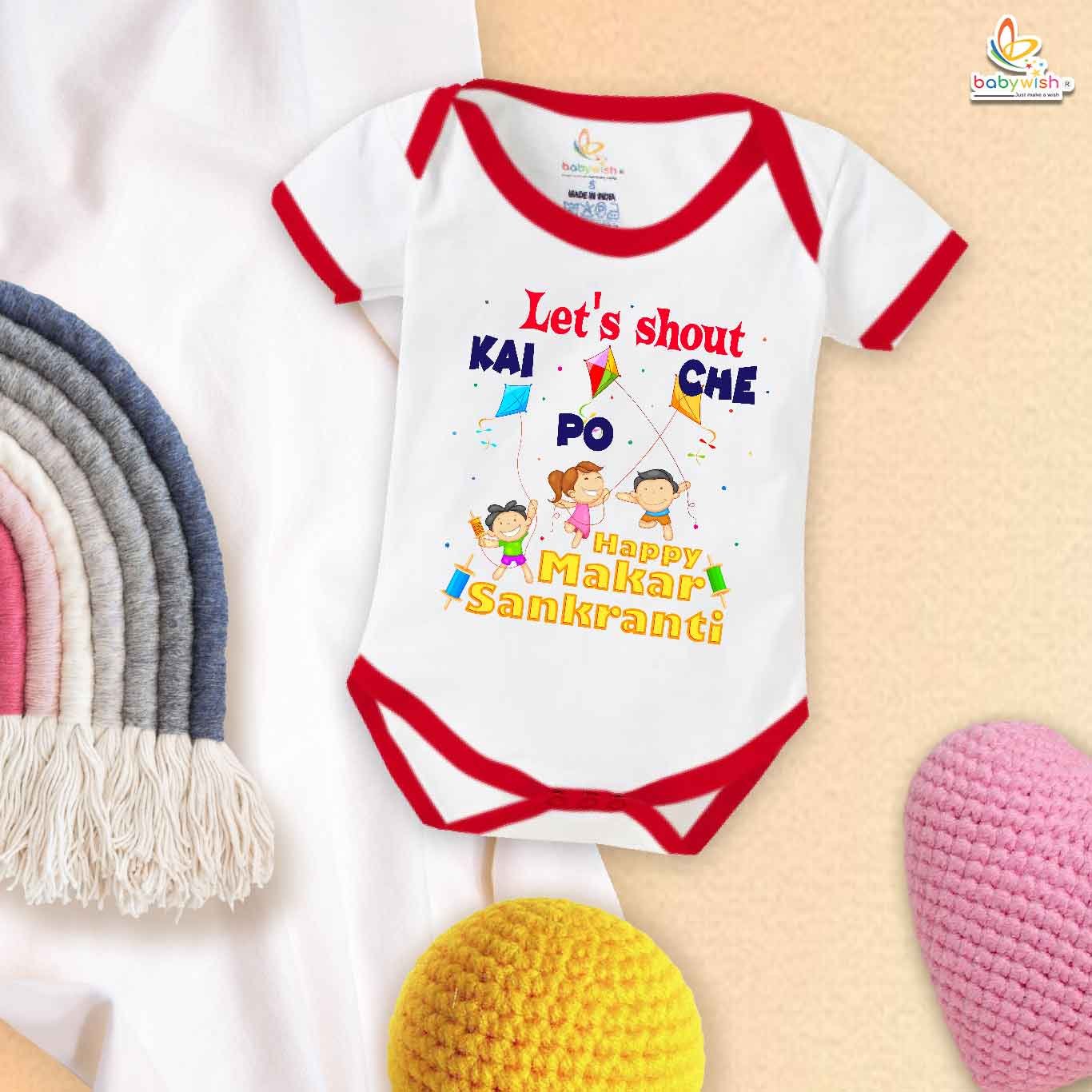 Let’s Shout on Makar Sankranti – My First Makar Sankranti Baby Romper & Bodysuit for Newborns | Festive Baby Clothes India | Babywish