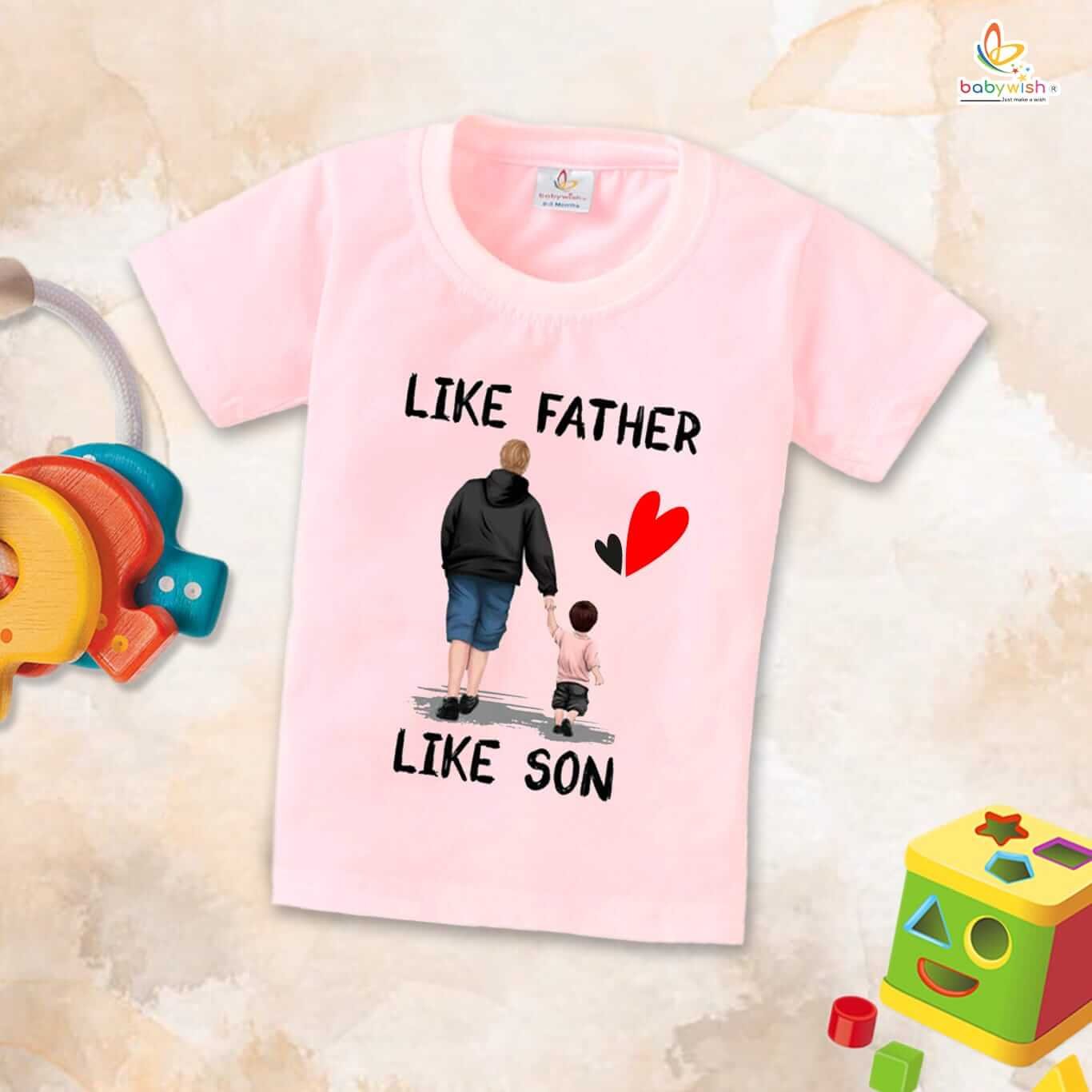Father’s Day Special T-Shirt for Boys & Girls | Half Sleeve Unisex Kids Topwear | Like Father Like Son | Perfect Father’s Day Gift for Kids Celebrating Dad
