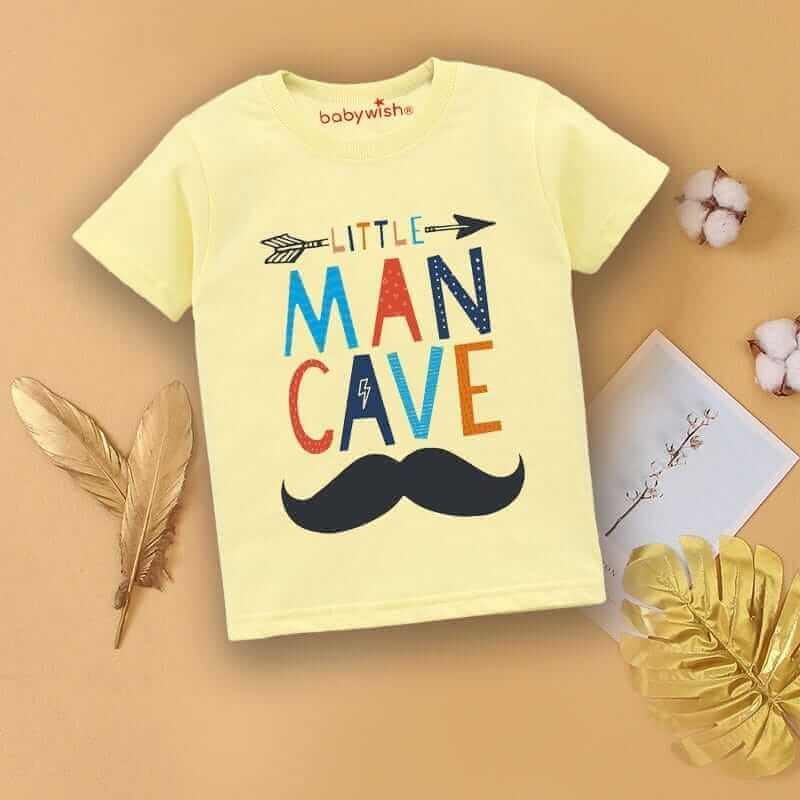Printable Family T-shirt for Kids Clothes Unisex Newborn Topwear Outfit Cotton Tshirt Half Sleeve Round Neck Dress for Boy n Girl "Little Man Cave"