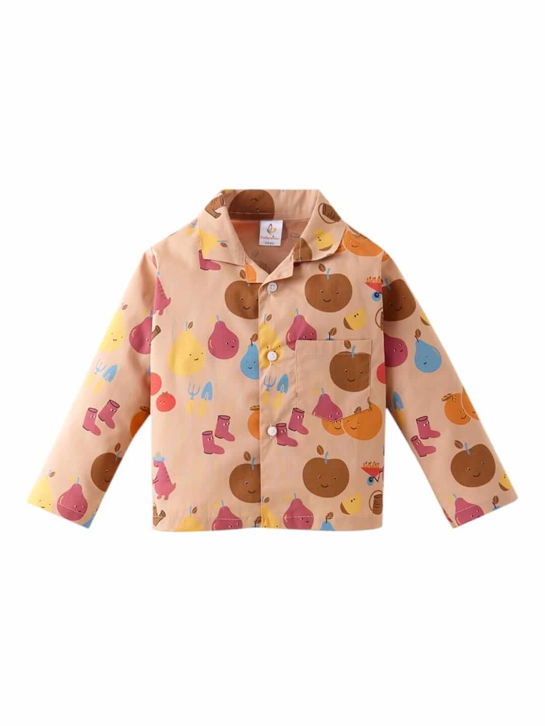Cute Fruits Print Cotton Night Suit for Boys and Girls | Full Sleeve Kids Nightwear | Nightwear For Kids | Cotton Night Suit for Kids | Night Suits for Boys and Girls | Babywish - Image 2
