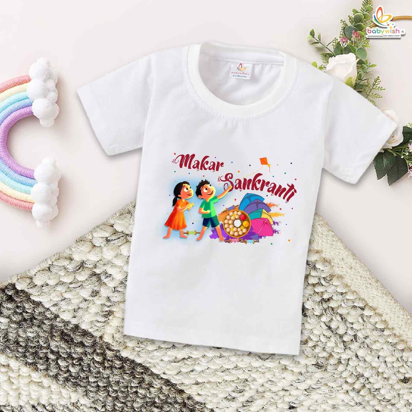 Makar Sankranti Til Gud Print My First Makar Sankranti Baby T-Shirt – Cute Newborn & Infant Festival Outfit | Makar Sankranti T-shirt for Baby Boys & Girls – Babywish