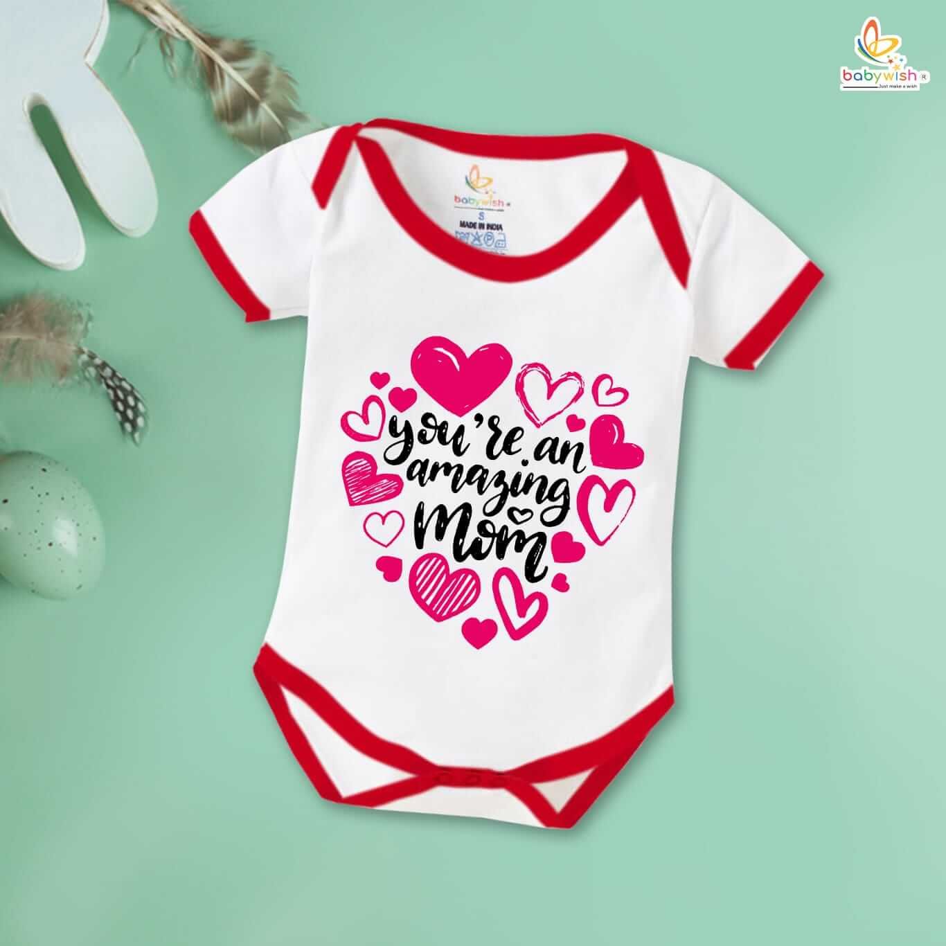 Mother's Day Special Baby Outfit, Half Sleeve Unisex Romper Onesies for Newborn Baby, Soft Comfortable Infant Clothes, Cute and Festive Gift for Moms, Perfect Baby Wear