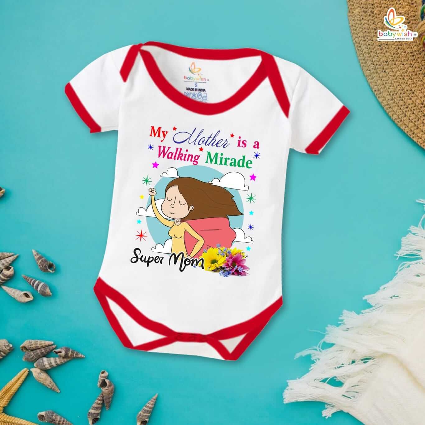 Mother's Day Special Baby Outfit, Half Sleeve Unisex Romper Onesies for Newborn Baby, Soft Comfortable Infant Clothes, Cute Gift for Moms, Perfect Festive Baby Wear