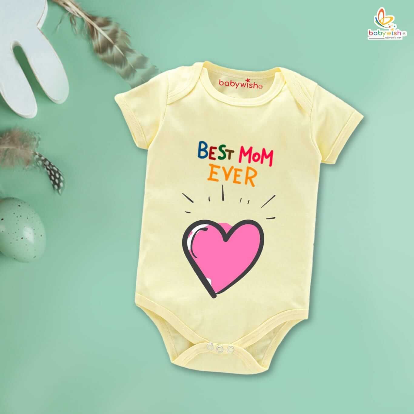 Mother's Day Special Baby Outfit, Half Sleeve Unisex Romper Onesies for Newborn Baby, Soft Cotton Infant Clothes, Adorable Gift for Moms, Perfect Festive Baby Wear