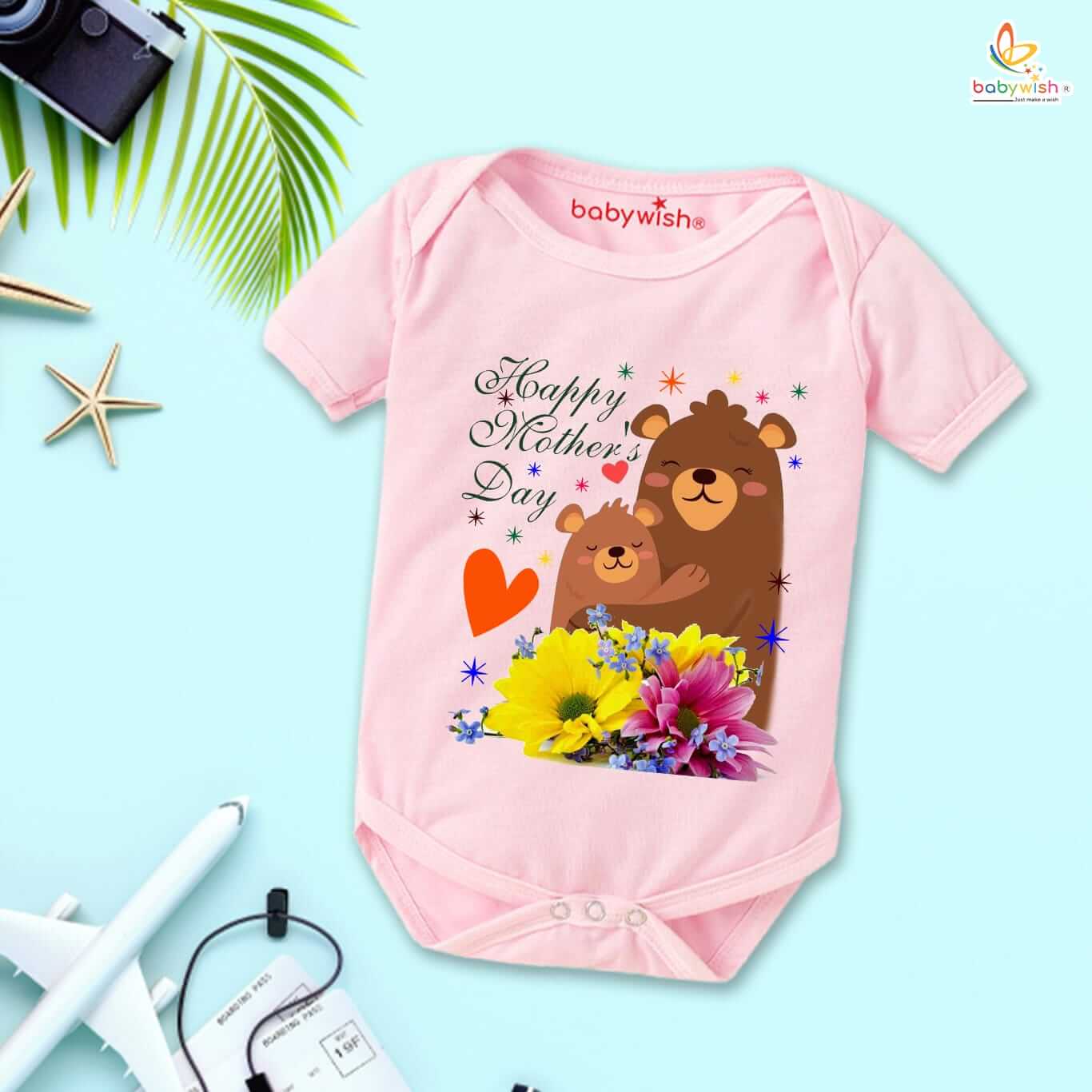 Mother's Day Special Baby Outfit, Half Sleeve Unisex Romper Onesies for Newborn Baby, Soft Cotton Infant Clothes, Cute & Comfortable Baby Gift, Perfect for Mother's Day Celebration