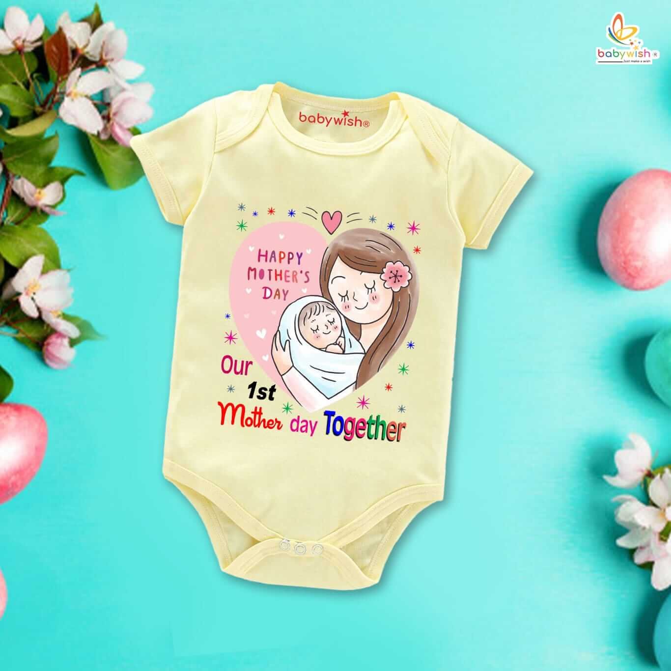 Mother's Day Special Baby Outfit, Half Sleeve Unisex Romper Onesies for Newborn Baby, Soft Cotton Infant Clothes, Cute and Comfortable Baby Gift, Perfect Festive Wear