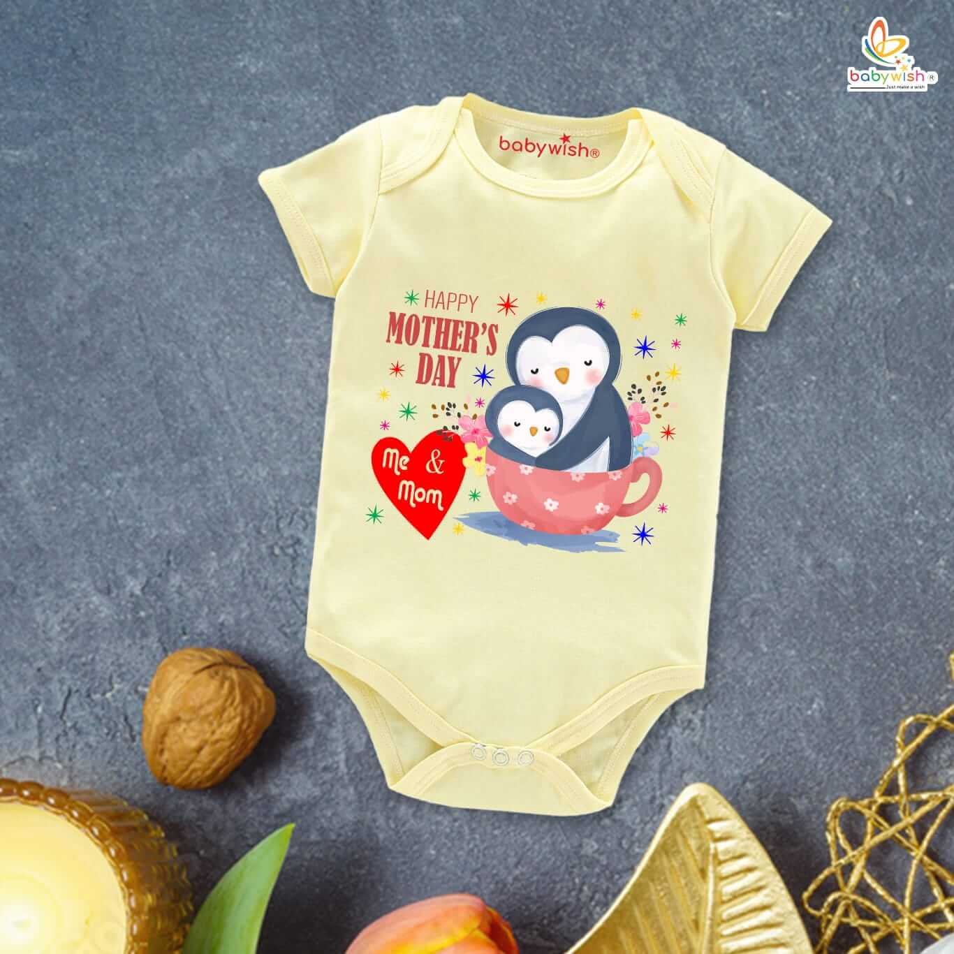 Mother's Day Special Baby Outfit, Half Sleeve Unisex Romper Onesies for Newborn Baby, Soft Cotton Infant Clothes, Cute and Comfortable Gift, Perfect Festive Baby Wear