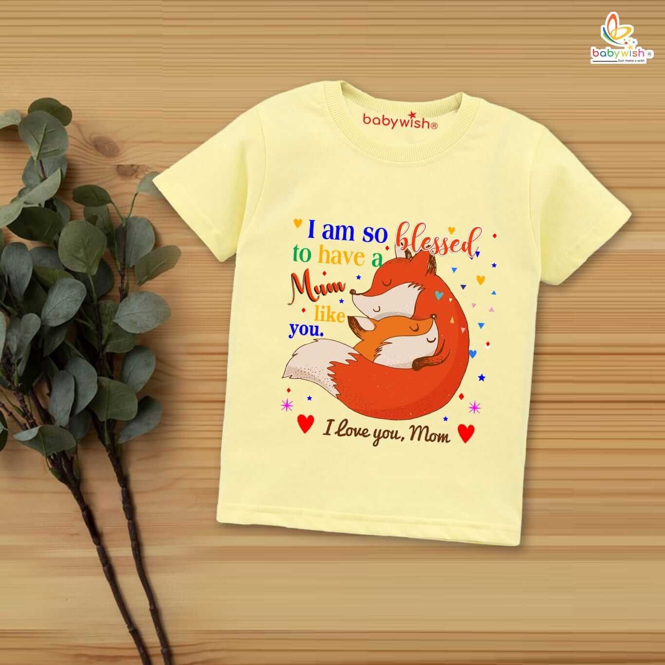 Mother’s Day Special T-Shirt for Boys & Girls – Half Sleeve Unisex Topwear for Kids, Soft & Comfortable, Cute Design, Perfect Gift for Mother’s Day Celebration