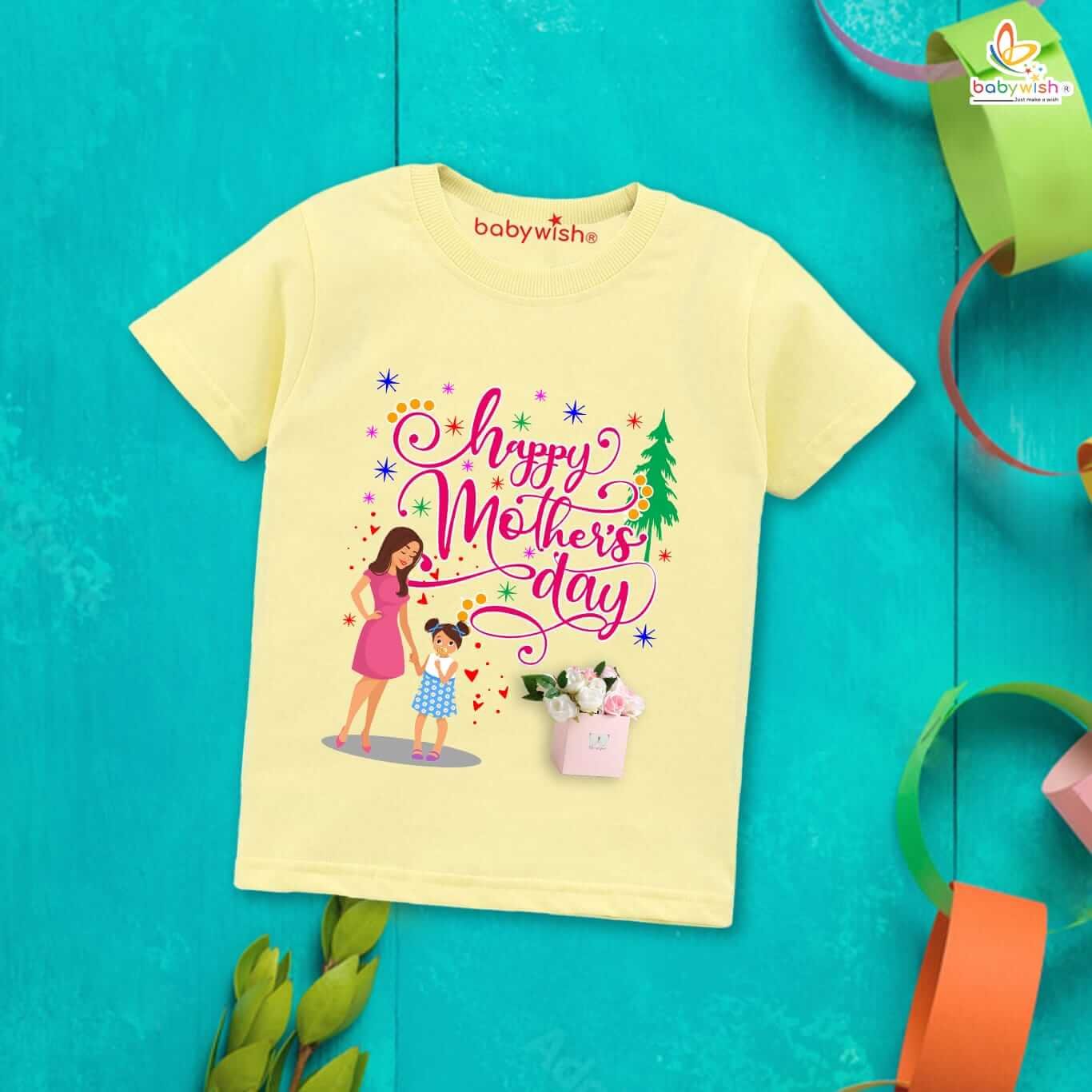 Mother’s Day Special T-Shirt for Boys & Girls – Half Sleeve Unisex Topwear for Kids, Cute & Comfortable Design, Perfect Gift for Mother’s Day Celebration