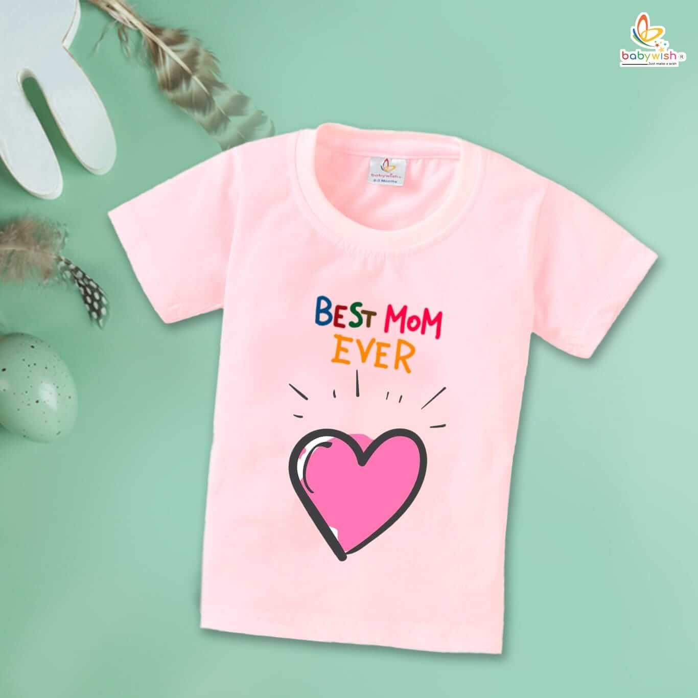 Mother’s Day Special T-Shirt for Boys & Girls – Half Sleeve Topwear for Unisex Kids, Soft Cotton, Comfortable Fit, Perfect Gift for Mother’s Day Celebration
