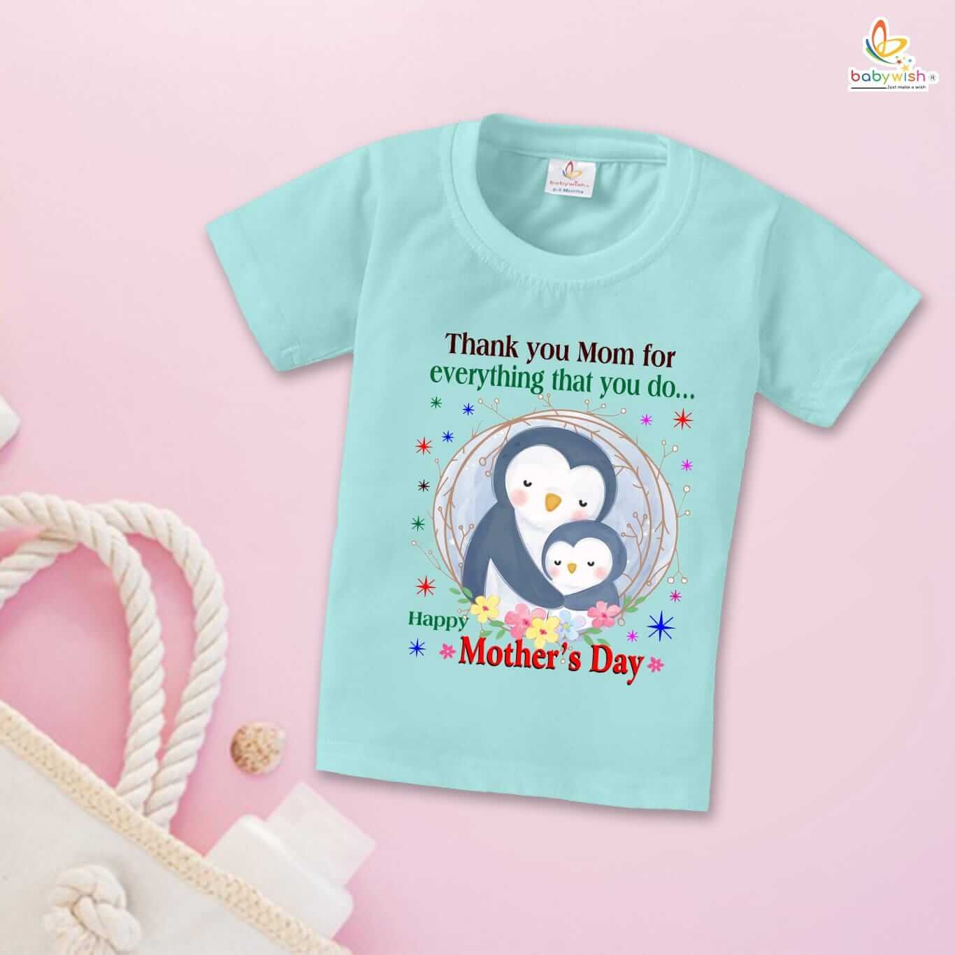 Mother’s Day Special T-Shirt for Boys & Girls – Half Sleeve Topwear for Unisex Kids, Soft Cotton, Comfortable Fit, Ideal Gift for Mother’s Day Celebration