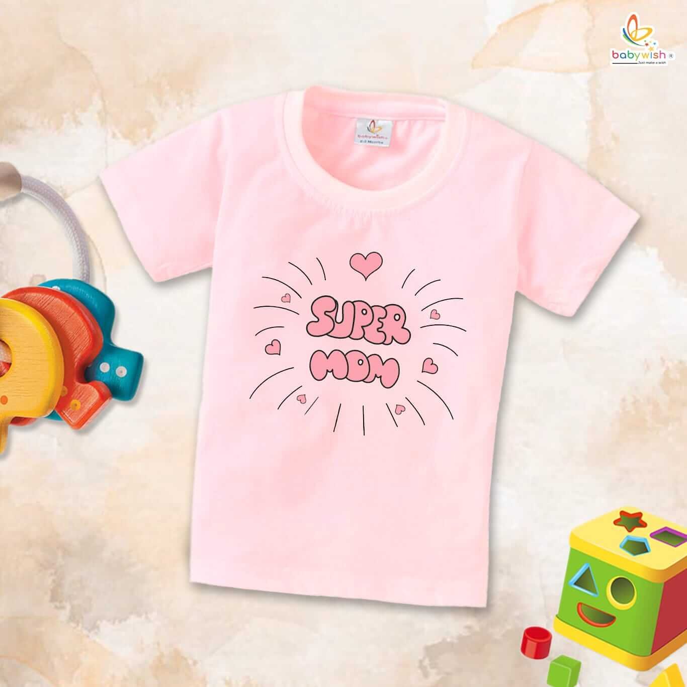Mother’s Day Special T-Shirt for Boys & Girls – Half Sleeve Topwear for Unisex Kids, Soft Cotton, Comfortable Fit, Ideal Gift for Mother’s Day Celebration
