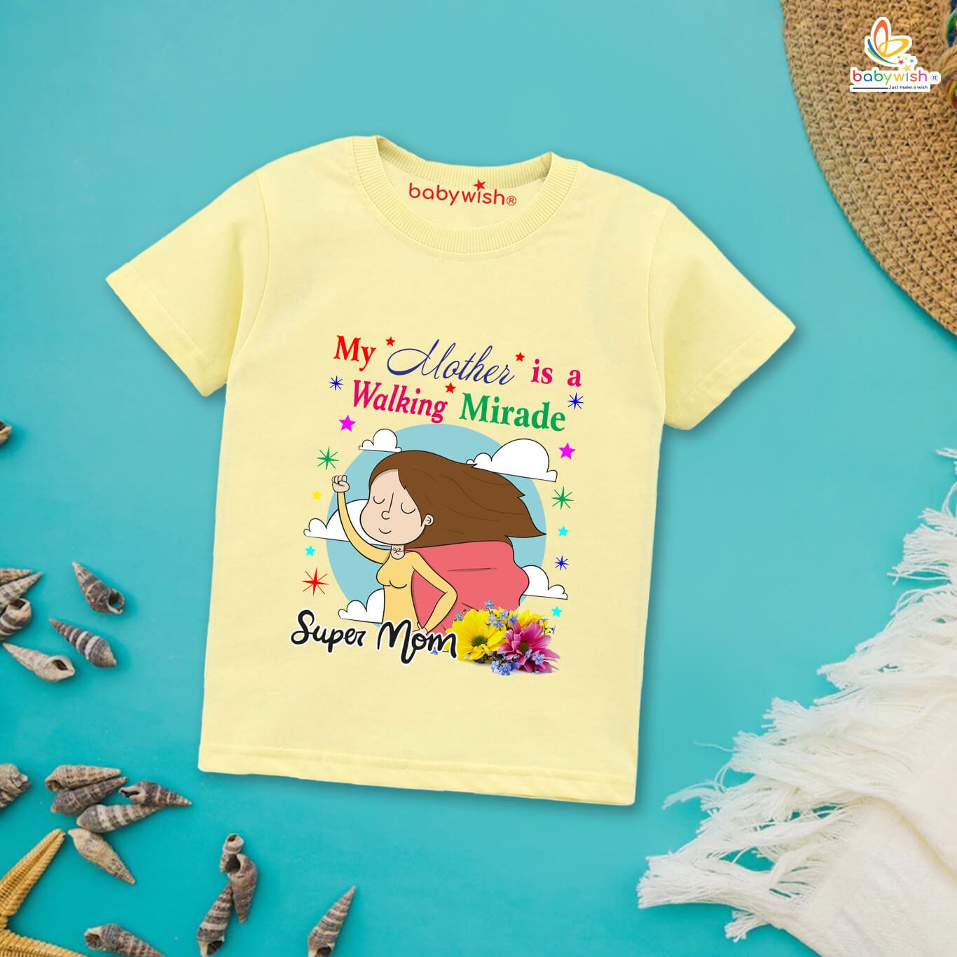 Mother’s Day Special T-Shirt for Boys & Girls – Half Sleeve Unisex Topwear for Kids, Cute & Comfortable Design, Perfect Gift for Mother’s Day Celebration