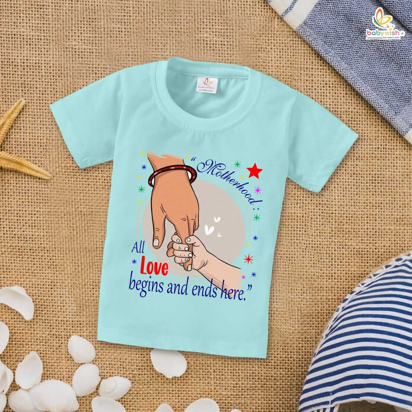 Mother’s Day Special T-Shirt for Boys & Girls – Half Sleeve Topwear for Unisex Kids, Soft Cotton, Comfortable Fit, Ideal Gift for Mother’s Day Celebration