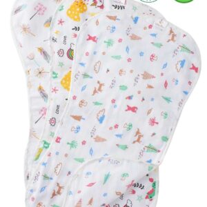 Organic Burp Cloths for Baby Boys and Girls, Triple Layer Soft Muslin, Multipurpose Burp Cloth Gift Set, Feather, Unicorn & Jungle Theme, Ideal Newborn Essentials, Set of 3