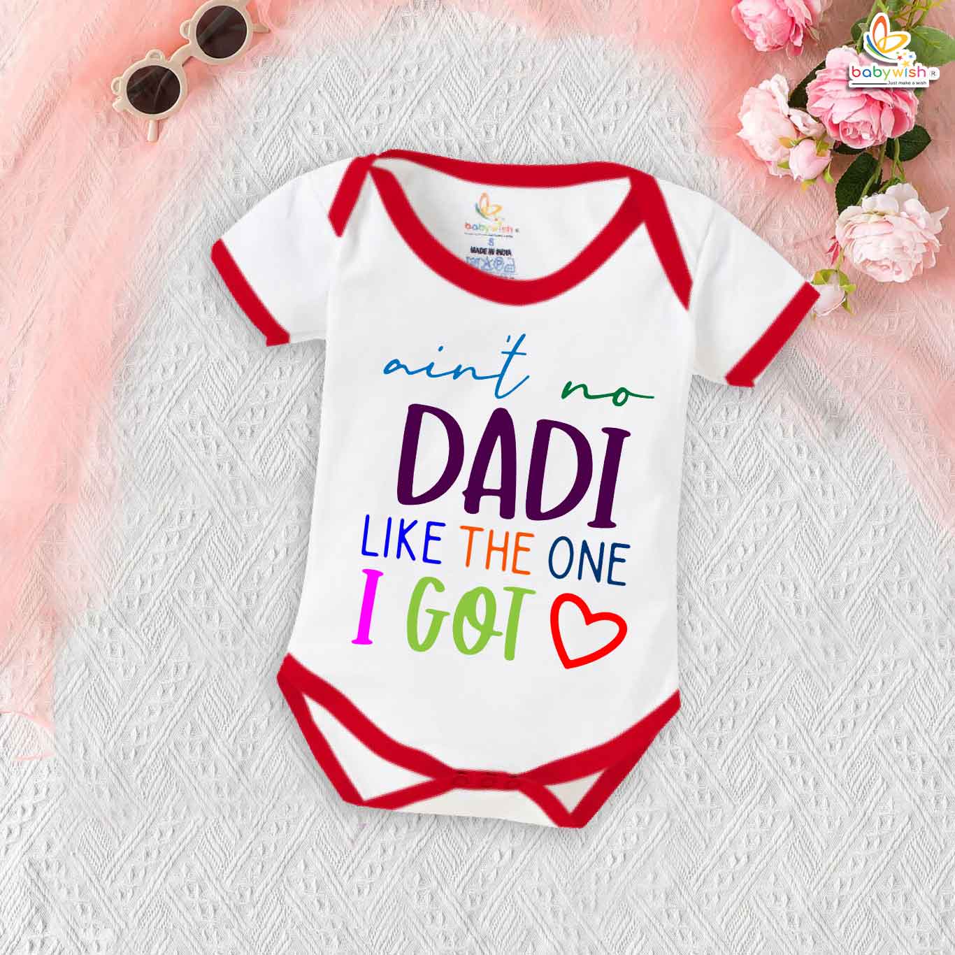 My Dadu & Dadi Baby Romper – Cute "Dadi Like the One I Got" Bodysuit – Newborn Grandparents Gift | Soft Cotton Baby Clothes – Babywish