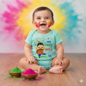 my first holi onesie for baby