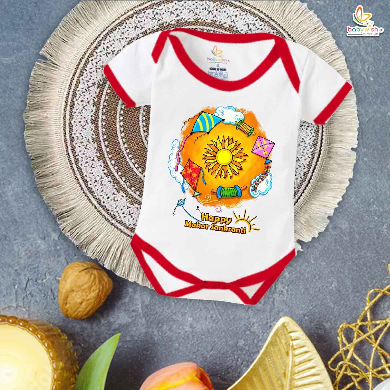 My First Makar Sankranti Baby Rompers & Bodysuits – Traditional Festival Outfit for Newborns & Infants | Babywish