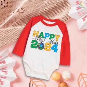 My First New Year Romper for Baby Boys & Girls – Soft Cotton Full Body Unisex Jumpsuit Outfit for Newborn, Infant & Toddler – Festive Party Wear, Comfortable Nightwear & Gift Idea | Babywish
