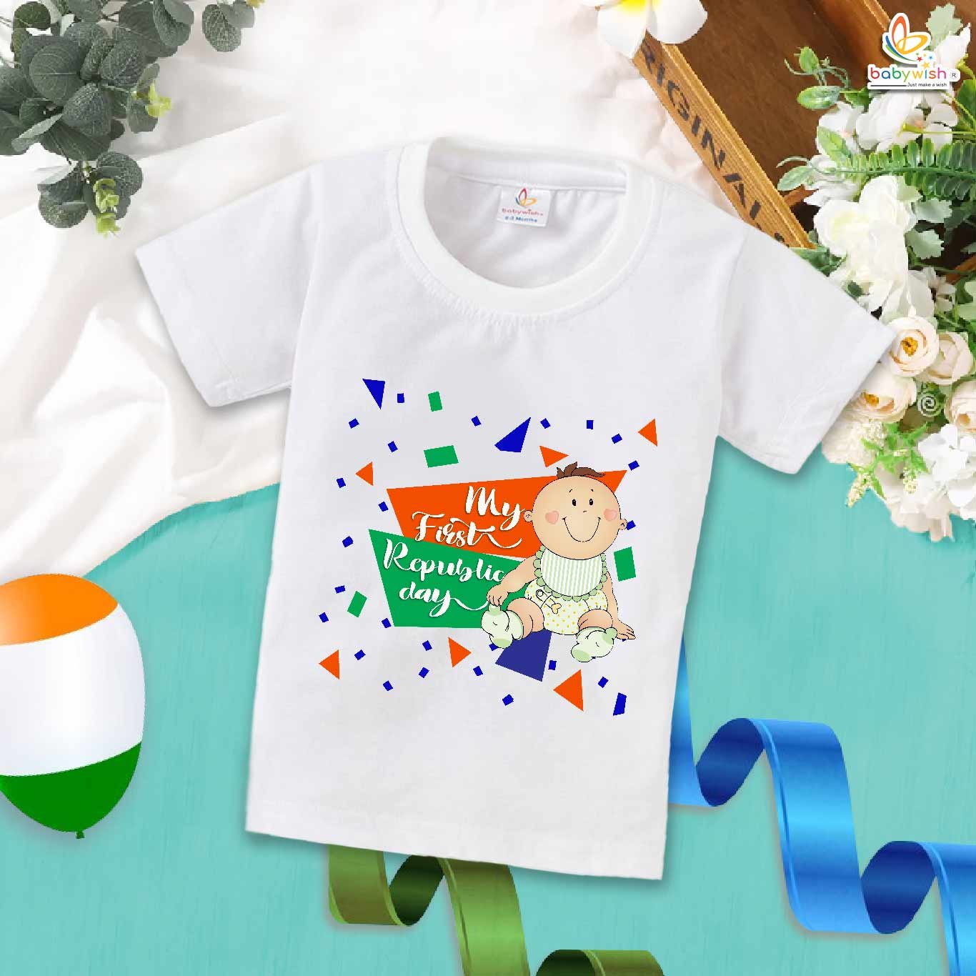 Republic Day Baby tshirt by Babywish soft cotton t-shirt for 26 January celebration