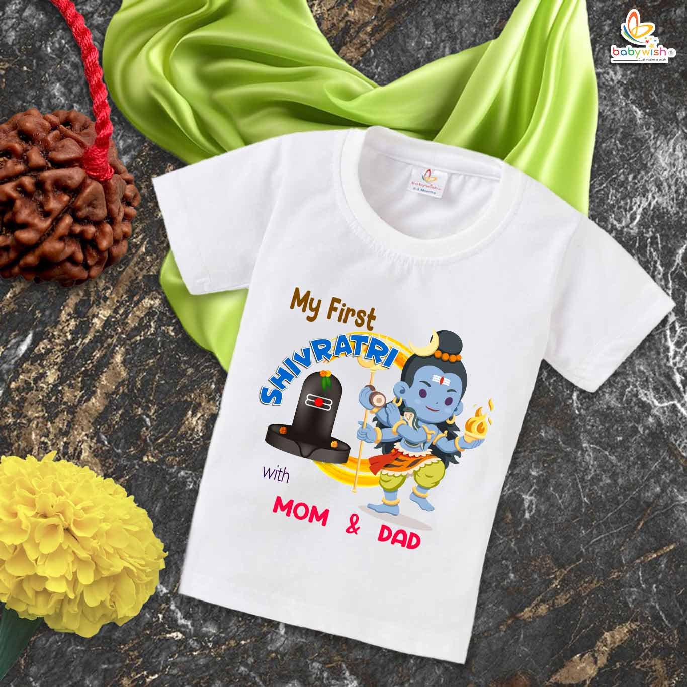 My First Shivratri T-shirt – "My First Mahashivratri with Mom & Dad" Baby Outfit – Babywish