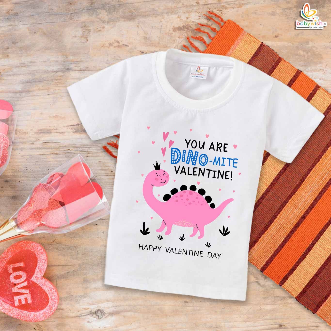 My First Valentine’s Day T-Shirt | "You Are Dino-Mite Valentine" Dinosaur Baby & Toddler Tee – Babywish