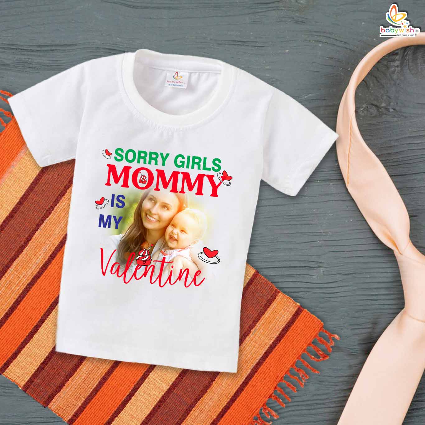 Babywish Valentine Day T-shirt My First Valentine Day T-shirt Sorry Grils Mommy Is Mine Valentine