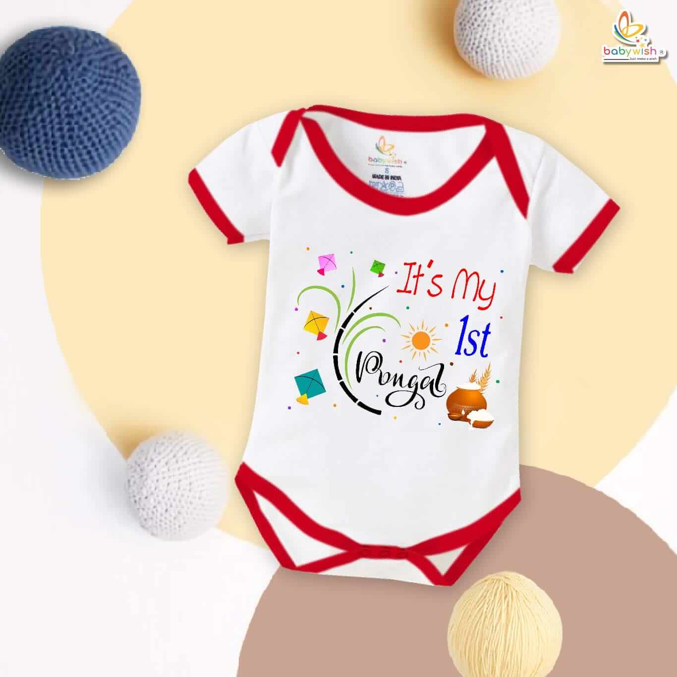 Babywish Pongal Romper Clothes My First Pongal Bodysuits It's My Pongal Celebrations