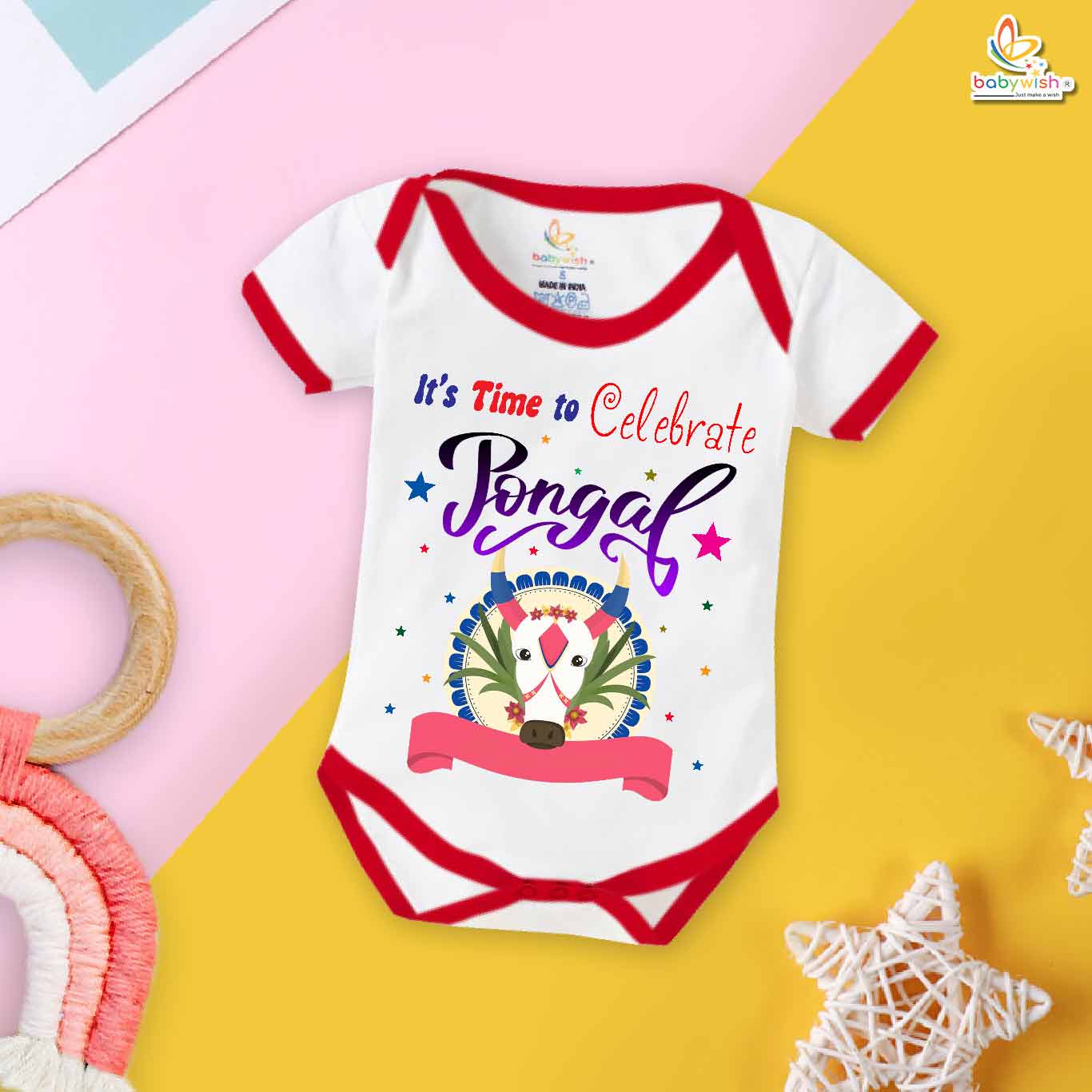 Babywish Pongal Romper Clothes My First Pongal Bodysuits Pongal Cow Print