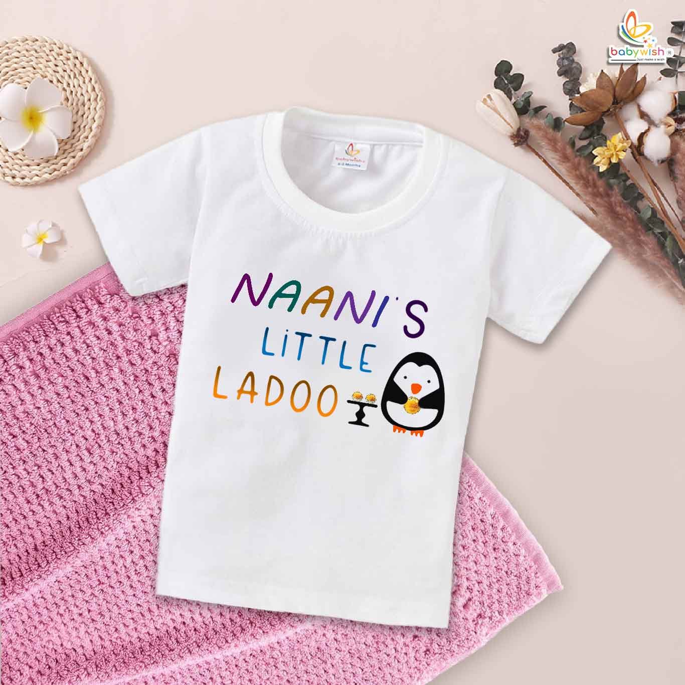 Naani’s Little Ladoo – Cute Naani & Naanu Baby T-shirt | Adorable Baby Outfit for Grandmother Love | Babywish