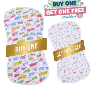 Newborn Baby Burp Clothes Pure Cotton With Premium  Car And Jungle Print Buy One Get One Free | Babywish