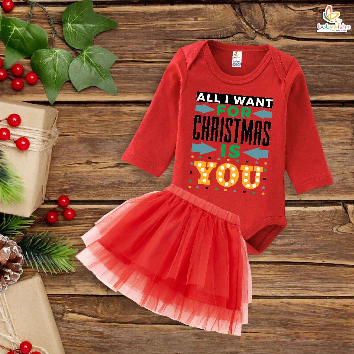 Newborn girls tutu skirt Full Sleeve romper Christmas print onesies bodysuits for baby 0 to 12 months