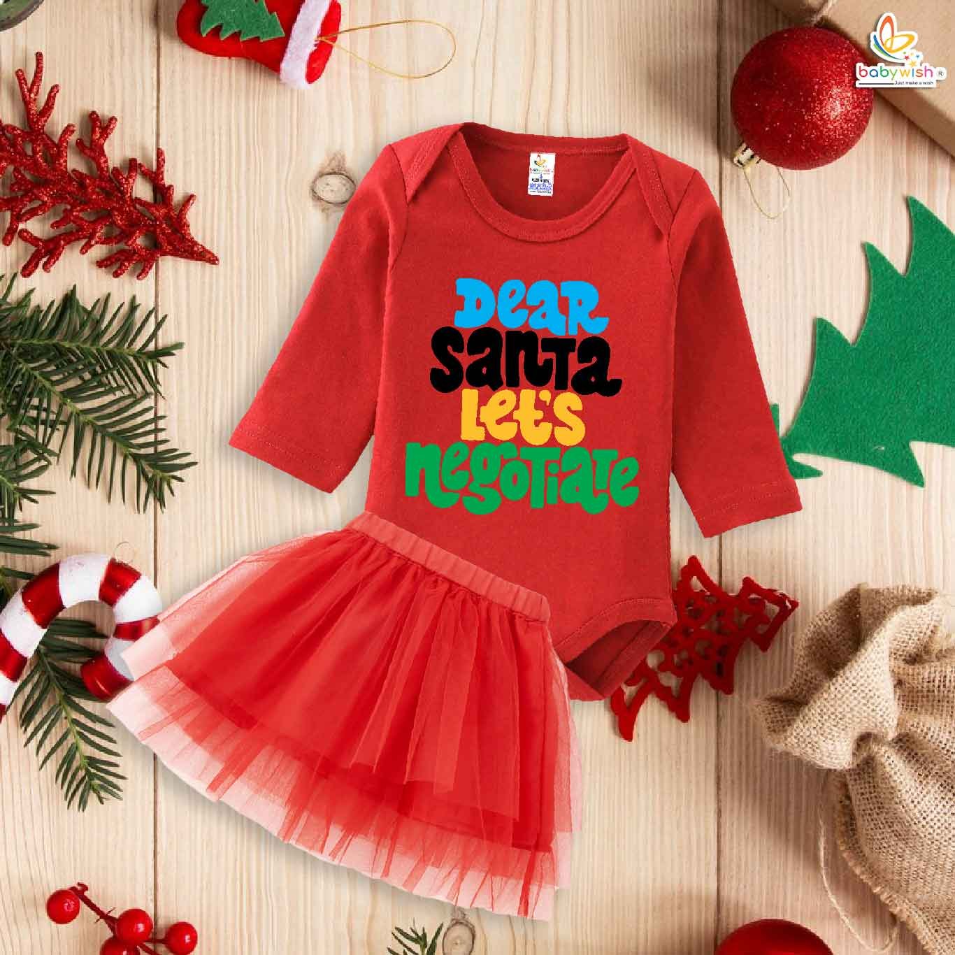 Newborn girls tutu skirt Full Sleeve romper Christmas print onesies bodysuits for baby 0 to 12 months