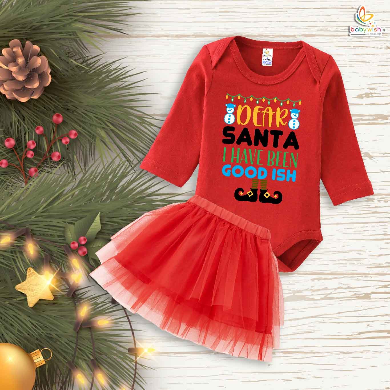 Newborn girls tutu skirt Full Sleeve romper Christmas print onesies bodysuits for baby 0 to 12 months