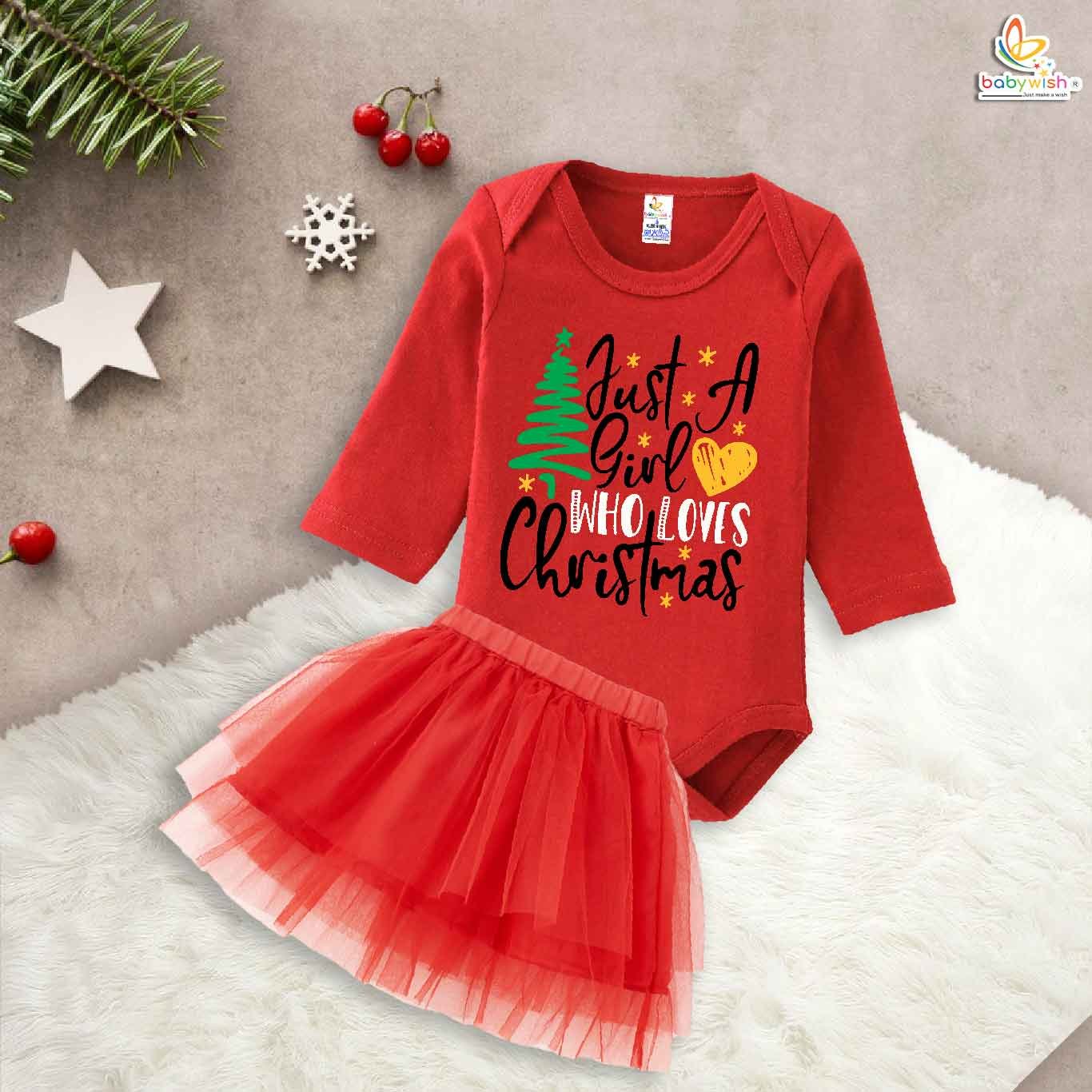 Newborn girls tutu skirt Full Sleeve romper Christmas print onesies bodysuits for baby 0 to 12 months