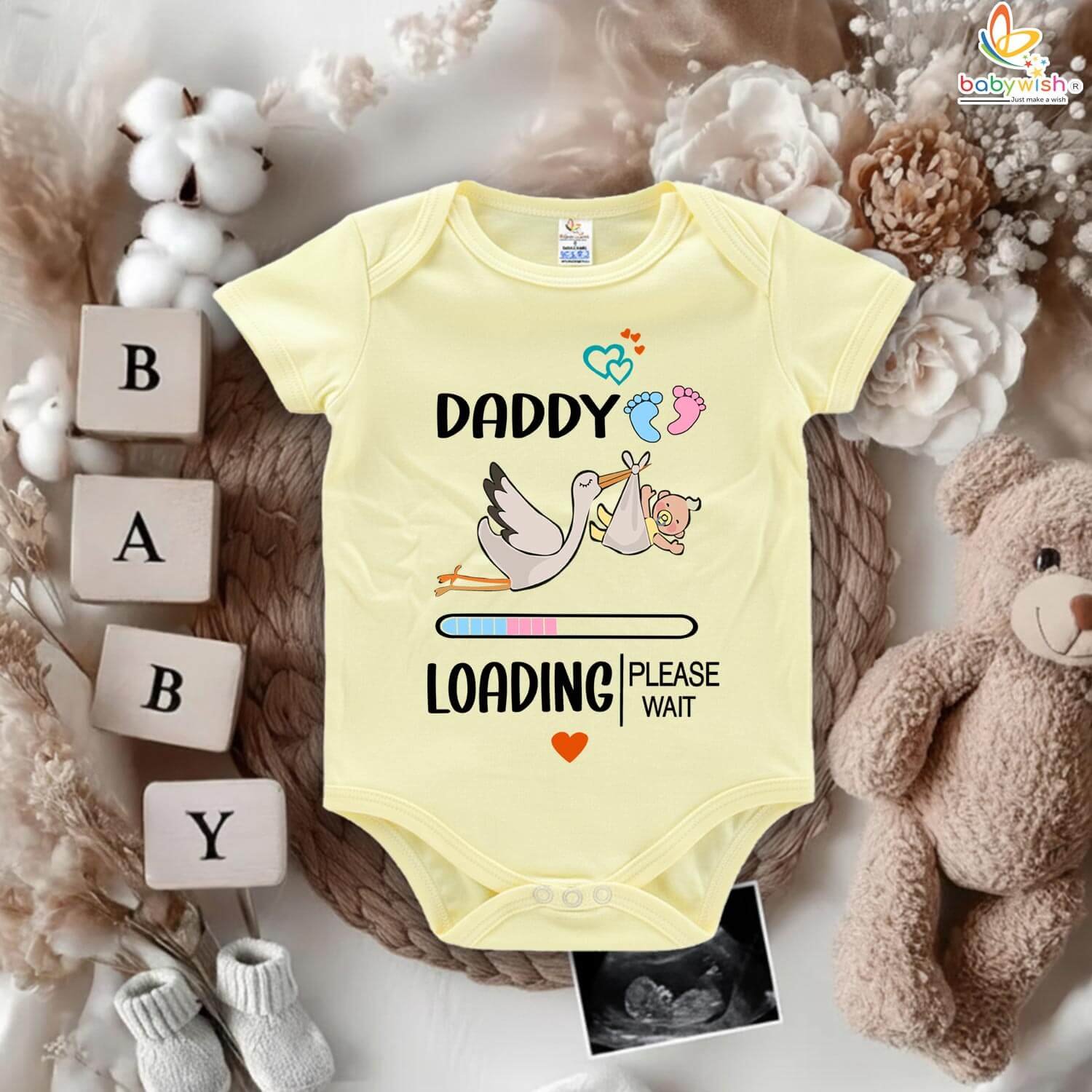 Personalized Pregnancy Announcement Romper for Baby | Soft Cotton Newborn Reveal Outfit for Cute Baby Announcement Gift for Family – Babywish