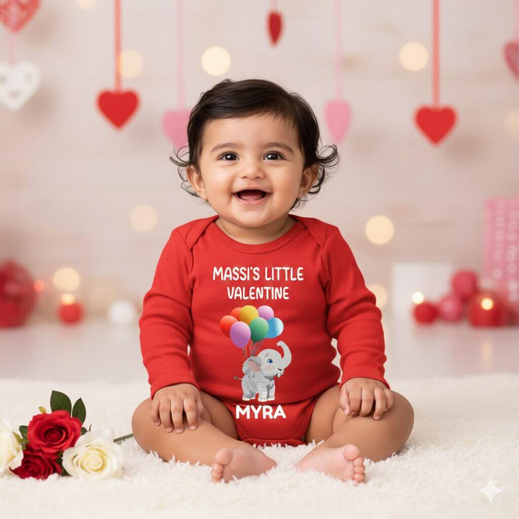 personalised baby valentine onesie