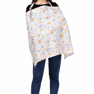 Nursing covers for Mother Breathable feeding cover for Breastfeeding 360° Coverage Protection Cover - Blue Dot Floral