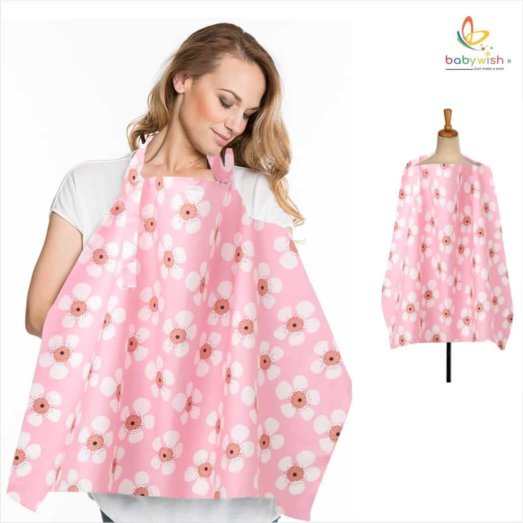 Nursing covers for Mother Breathable feeding cover for Breastfeeding 360° Coverage Protection Cover - Pink Shiny Sunflower