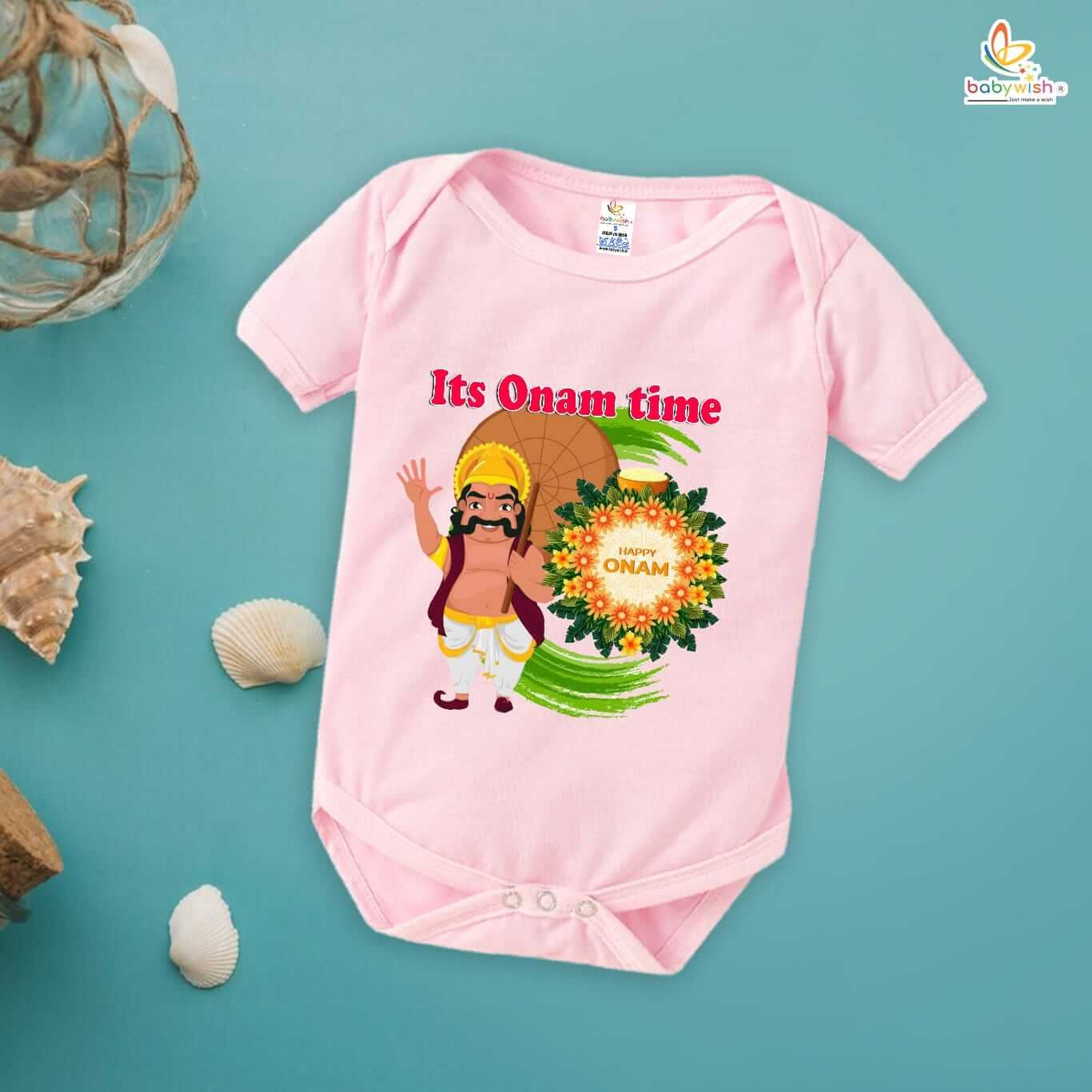 Onam Romper for Boys and Girls, Brother Sister Matching Outfit, Traditional Kerala Onam Festival Dress, Soft Cotton Half Sleeve Onesie for Kids Babywish - Image 4